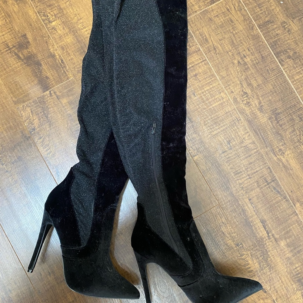 Thigh high stiletto boots